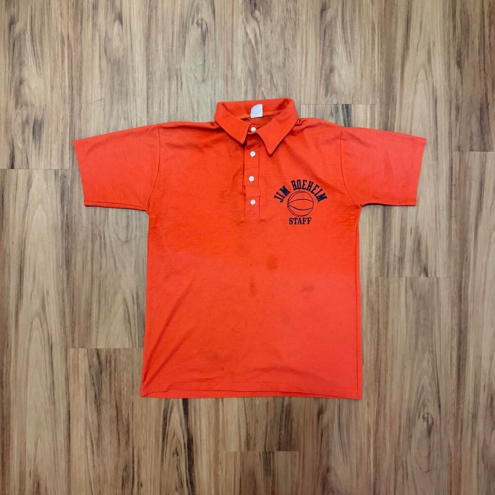 Vintage 70s 80s Jim Boeheim Syracuse University Orange Basketball Staff Polo